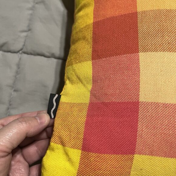 CRAYOLA X KOHL'S THROW PILLOW 14 X 20, HELLO CYBER YELLOW PLAID CHECKERED NWT - Picture 7 of 10